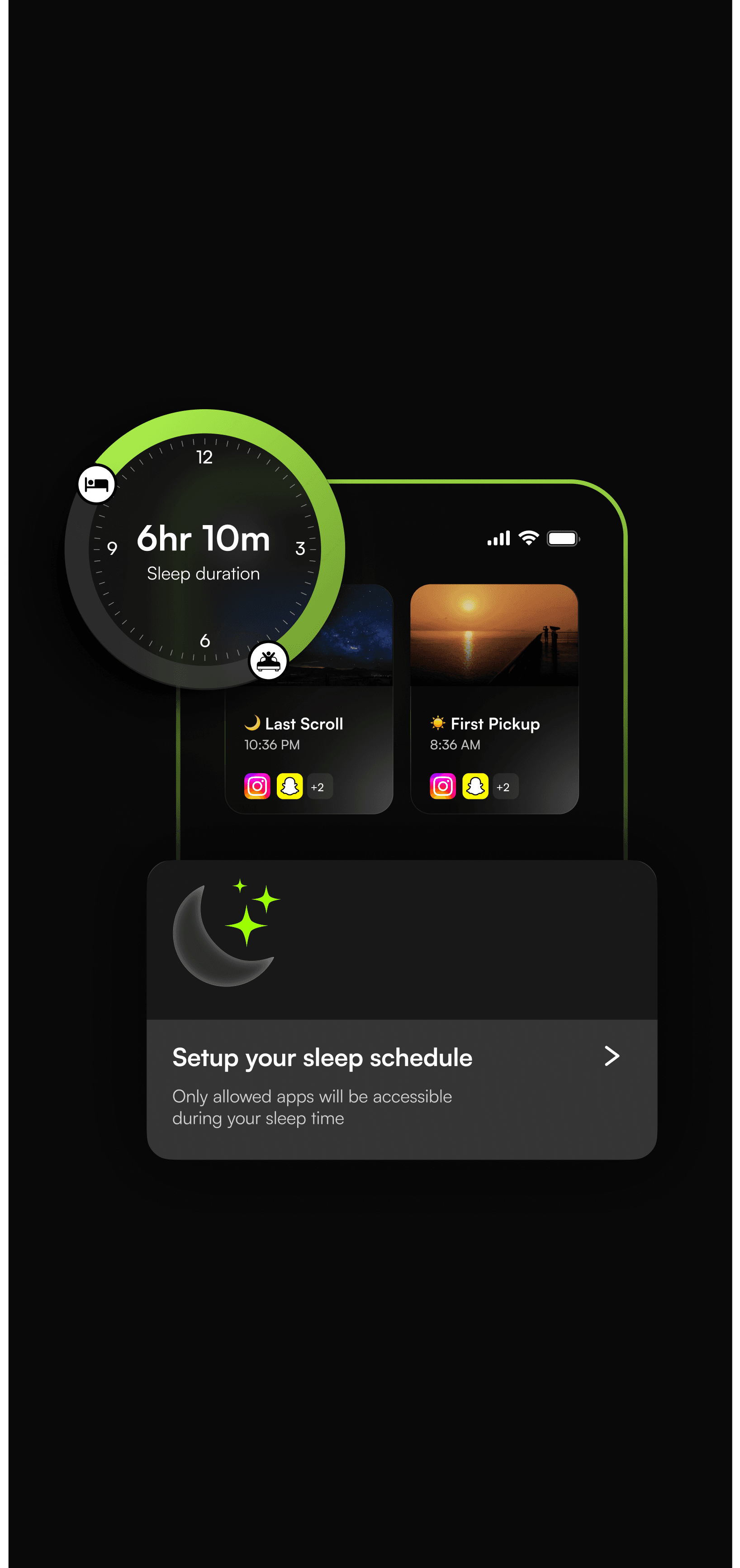 Jolt Sleep Mode feature - automatic bedtime blocking with sleep reports